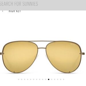 Quay High-Key Desi Perkin Green/Gold glasses